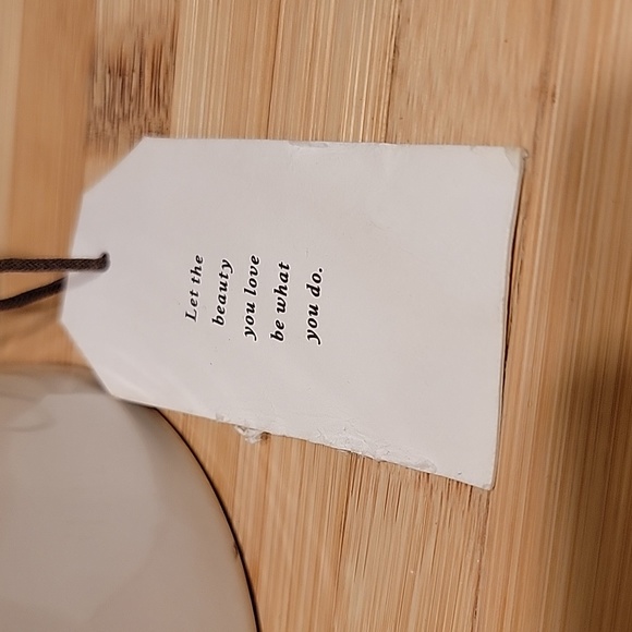 Rae Dunn COFFEE Studio Collection Mug Cup 15 oz Beige And Blue Inside NEW - Picture 3 of 6